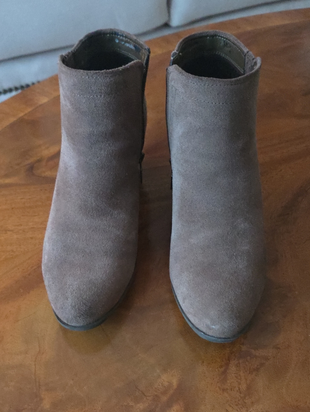 Blondo Taupe Suede Ankle Booties